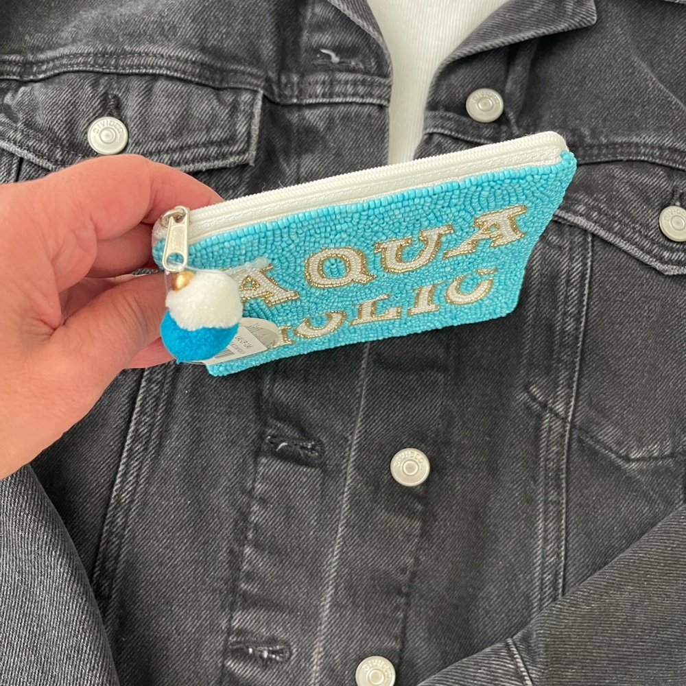 Aqua Holic Coin Pouch Seed Bead Coin Pouch Beaded Coin Bag Beaded Coin Purse - Picture 4 of 6